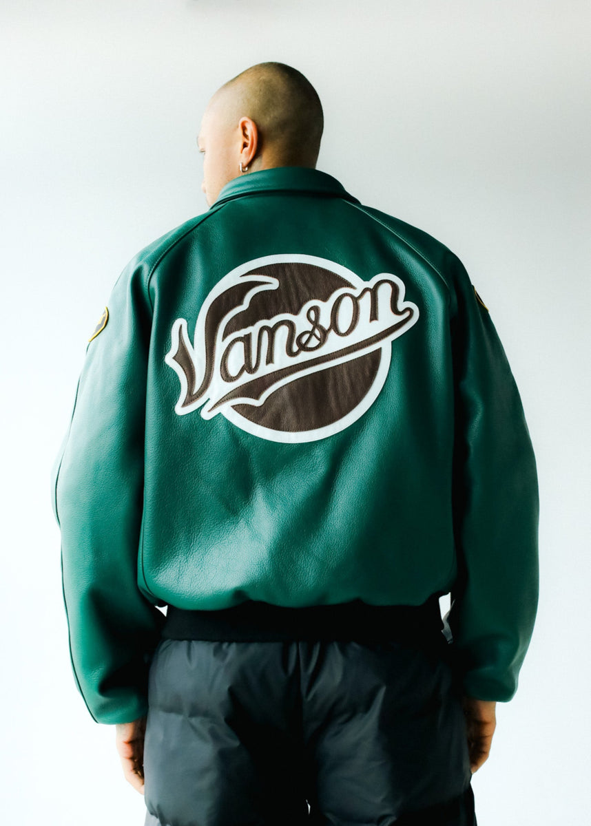 FLY GEENIUS X VANSON | BOMBER JACKET | BROOKLYN - GREEN – FLYGEENIUS