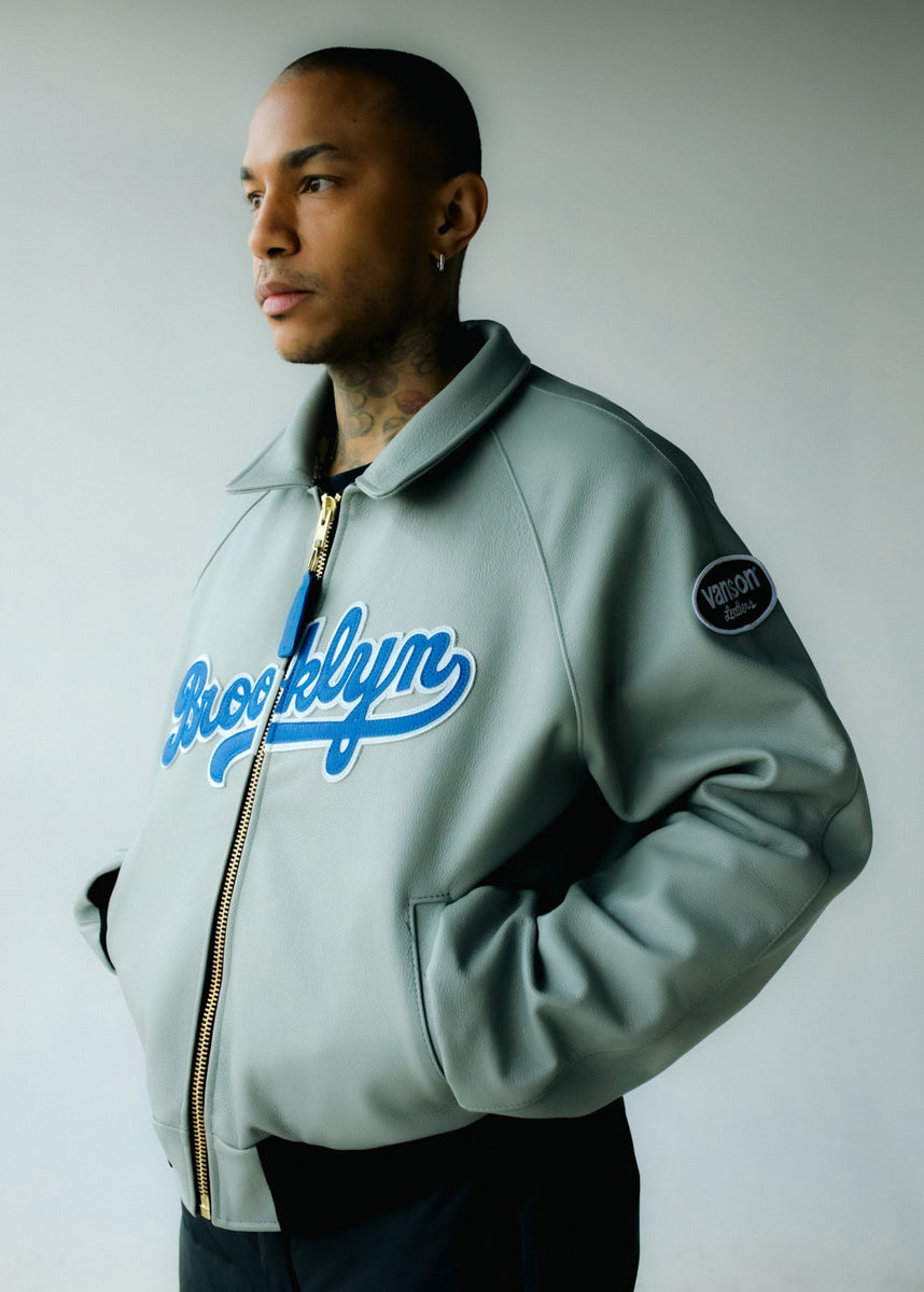 FLY GEENIUS X VANSON | BOMBER JACKET | BROOKLYN - PEARL GREY FLY GEENIUS X VANSON | BOMBER JACKET | BROOKLYN - PEARL GREY