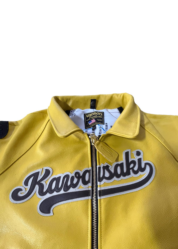 FLY GEENIUS X VANSON | BOMBER JACKET | KAWASAKI - YELLOW
