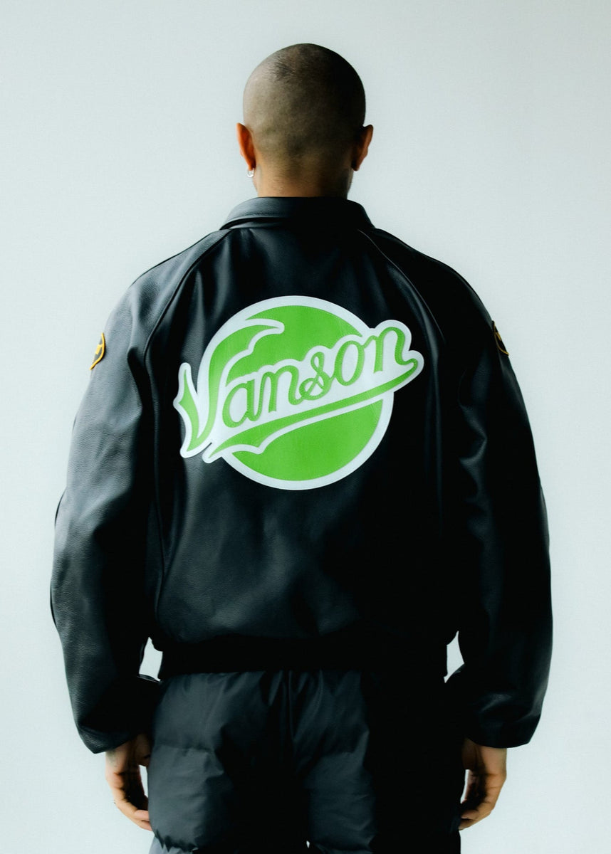 FLY GEENIUS X VANSON | BOMBER JACKET | QUEENS - BLACK – FLYGEENIUS
