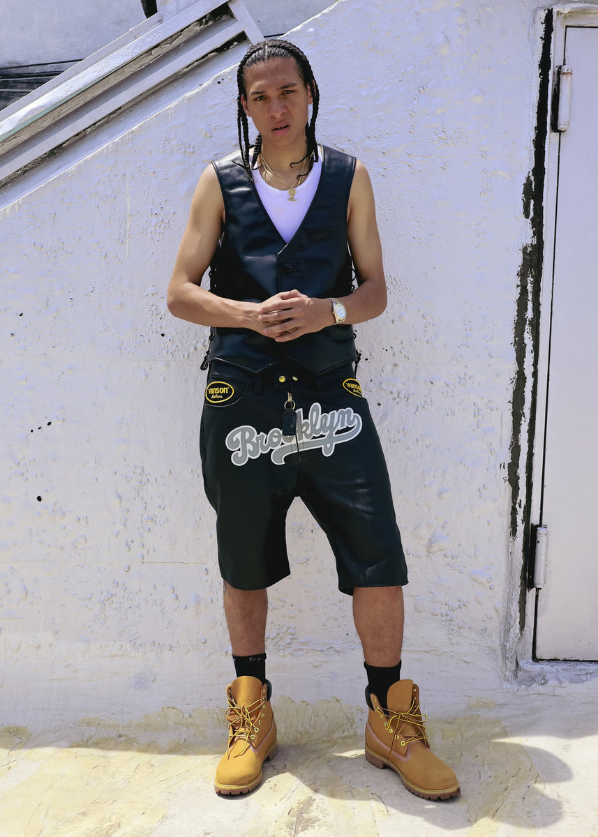 FLY GEENIUS X VANSON | LEATHER SHORTS | BROOKLYN - BLACK – FLYGEENIUS