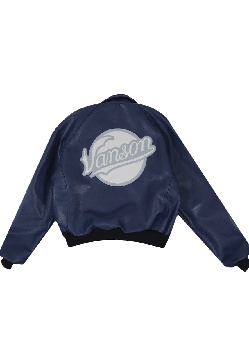 FLY GEENIUS X VANSON | BOMBER JACKET | BRONX - NAVY BLUE – FLYGEENIUS