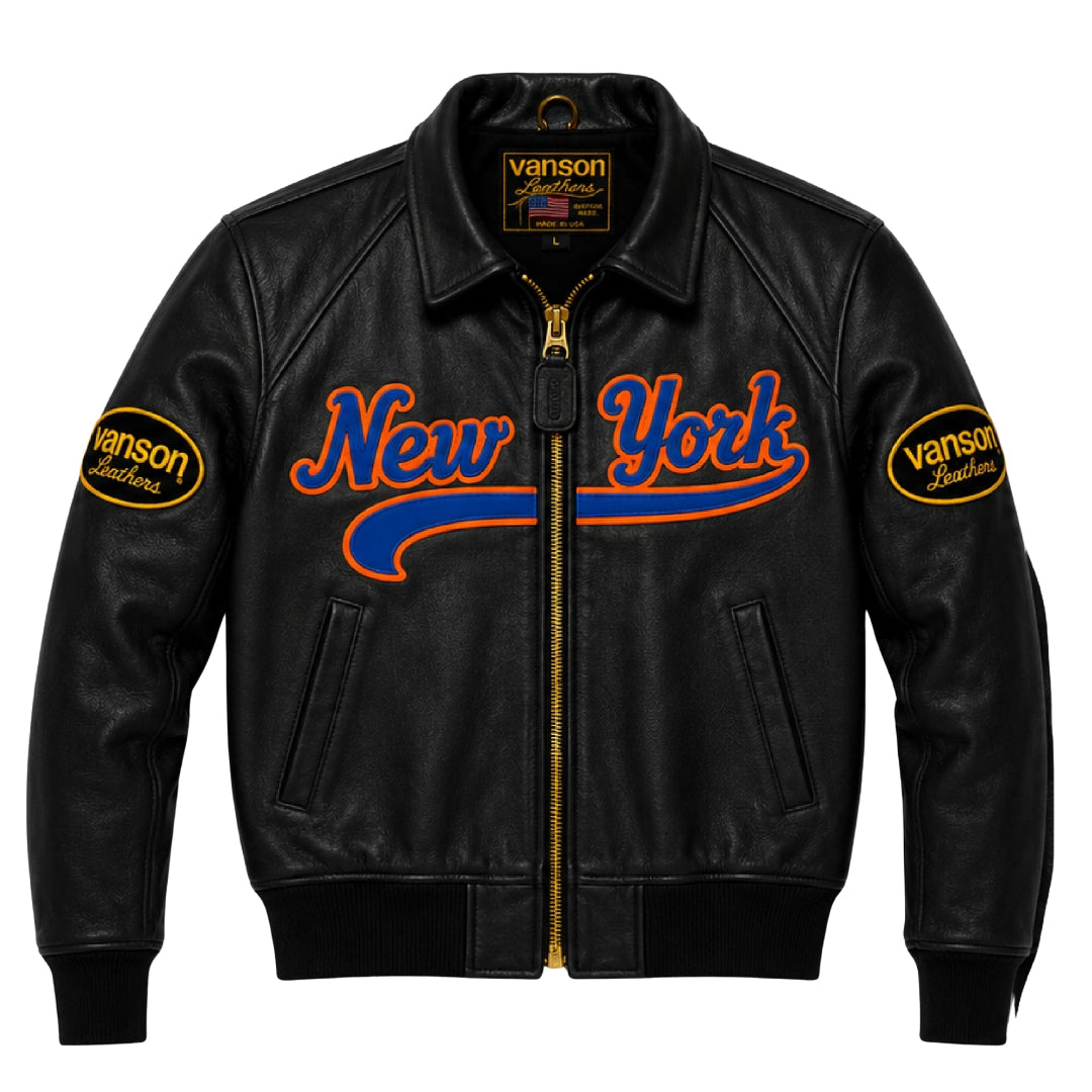 FLY GEENIUS X VANSON | BOMBER JACKET | NEW YORK - KNICKS BLACK
