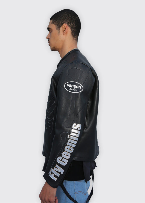 FLY GEENIUS X VANSON | SKELETON JACKET | BLACK PANTHER