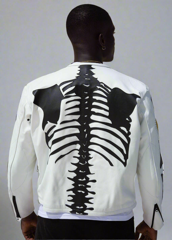 FLY GEENIUS X VANSON | SKELETON JACKET | WHITE