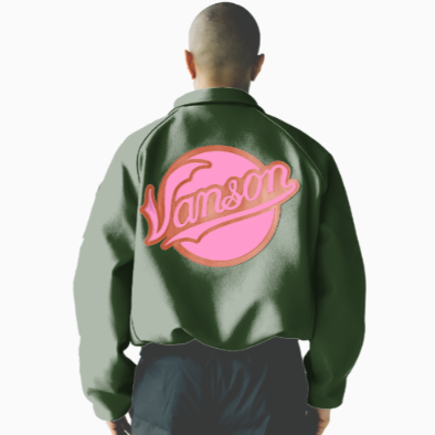 FLY GEENIUS X VANSON | BOMBER JACKET | BALTIMORE - GREEN/PINK | ARCHIVE SALE