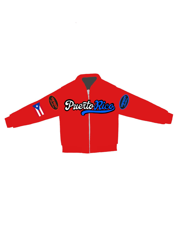 FLY GEENIUS x VANSON | BOMBER JACKET | PUERTO RICO - RED