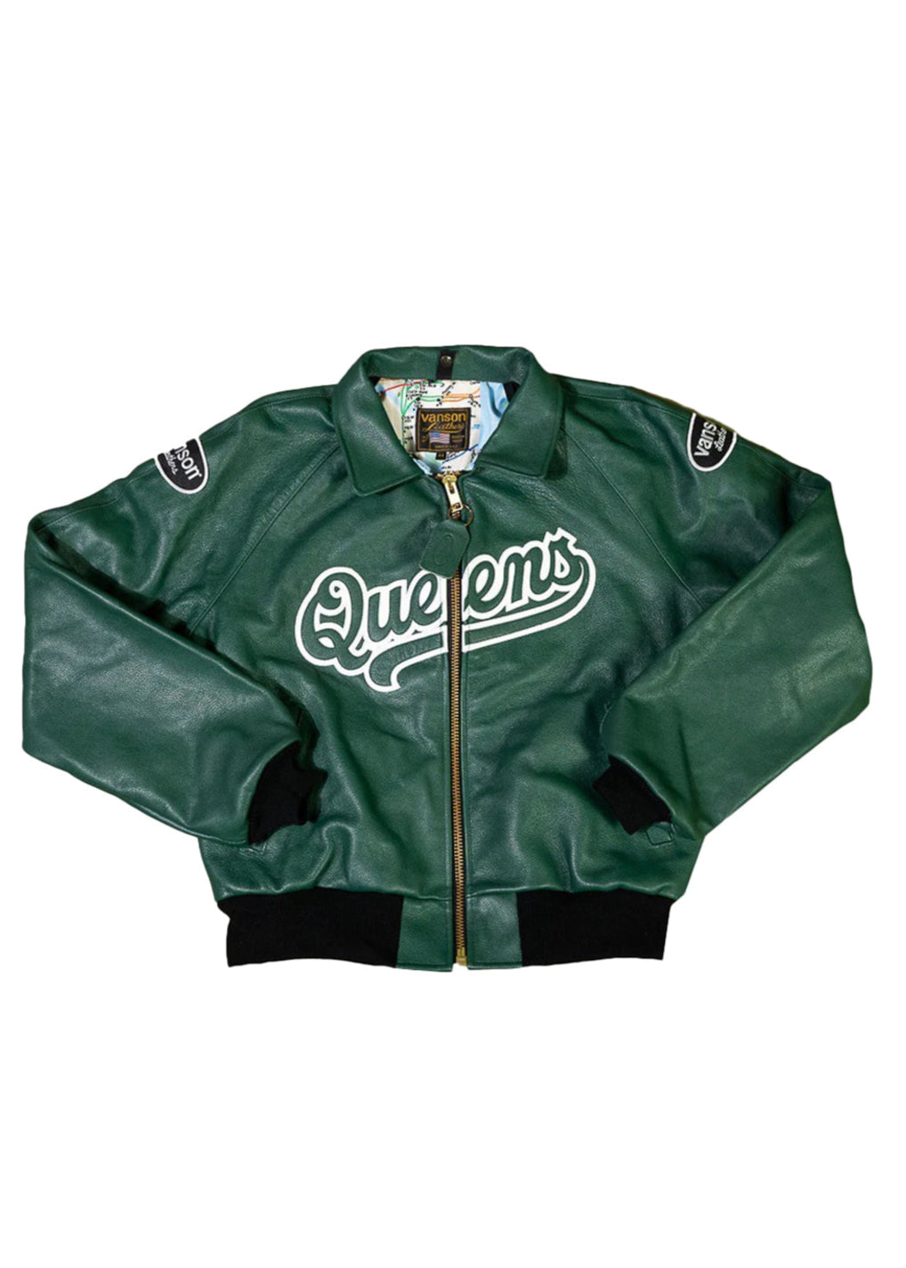 FLY GEENIUS X VANSON | BOMBER JACKET | QUEENS - GREEN – FLYGEENIUS