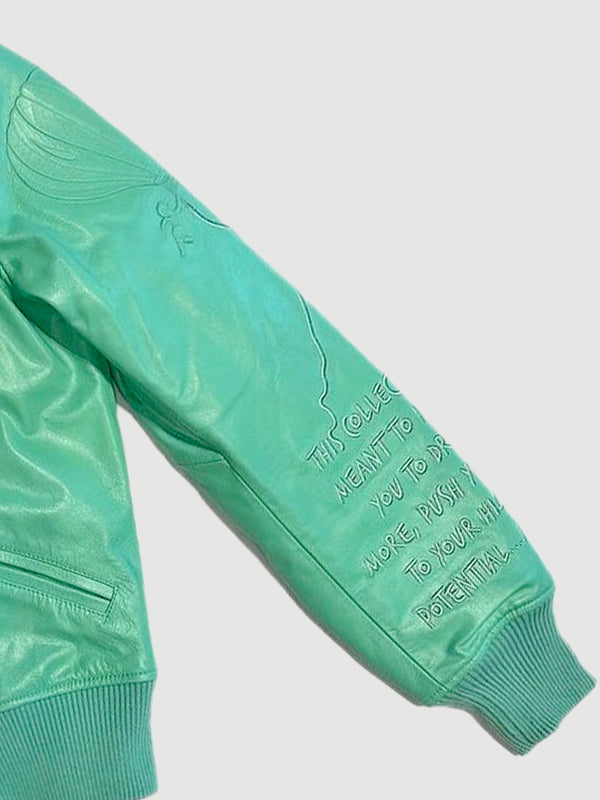 HOT AIR BALLON LEATHER JACKET | MINT GREEN (SUMMER MARKDOWN)