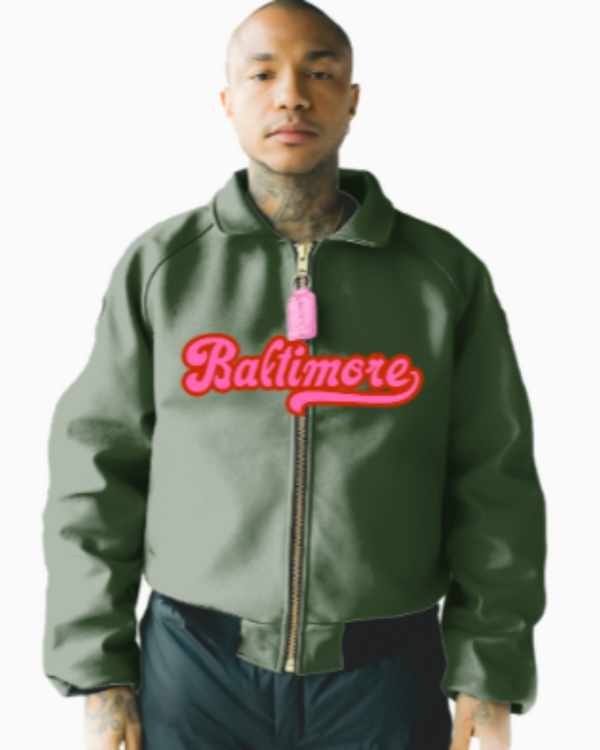 FLY GEENIUS X VANSON | BOMBER JACKET | BALTIMORE - GREEN/PINK | ARCHIVE SALE
