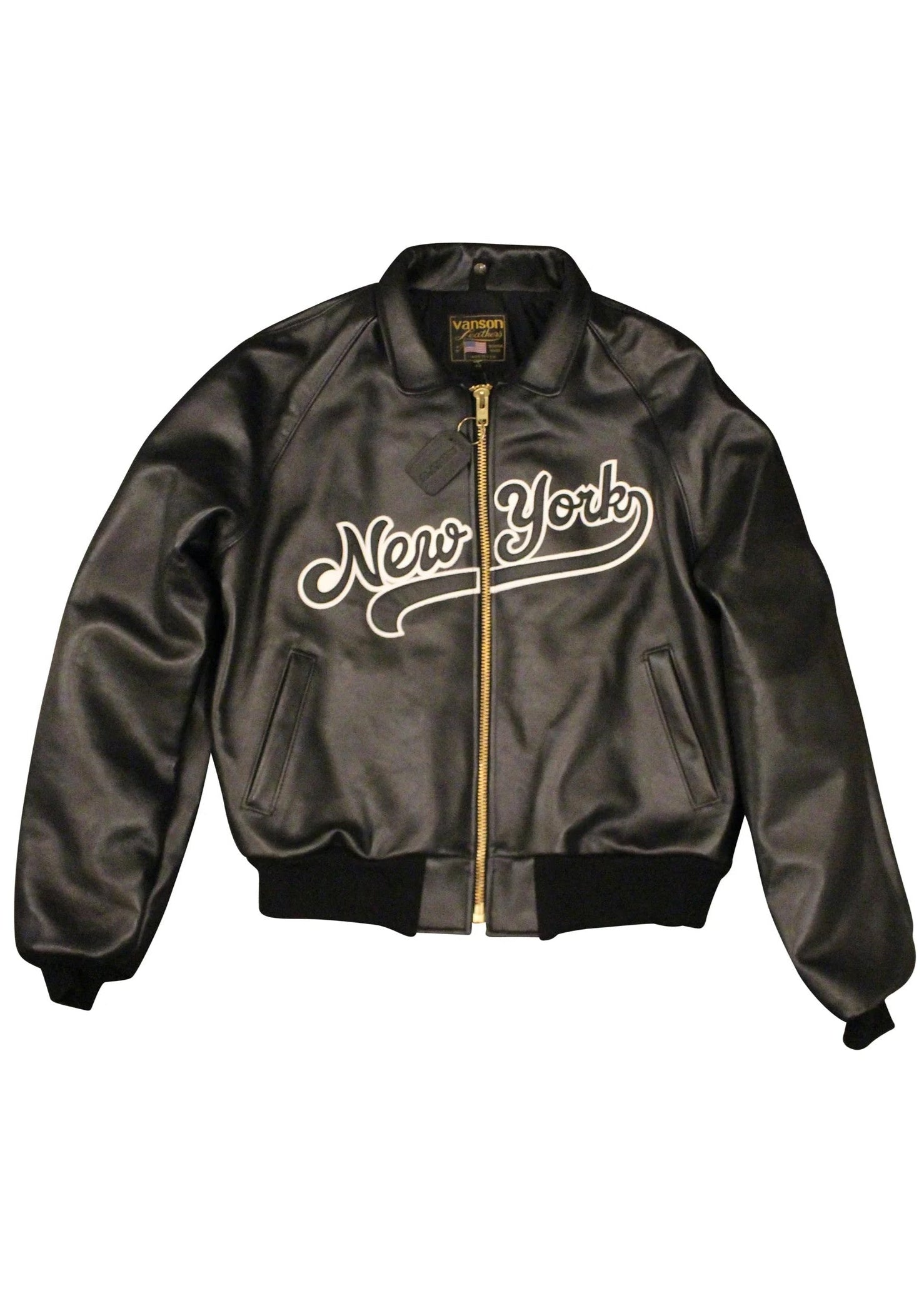 FLY GEENIUS X VANSON | BOMBER JACKET | NEW YORK - BLACK – FLYGEENIUS