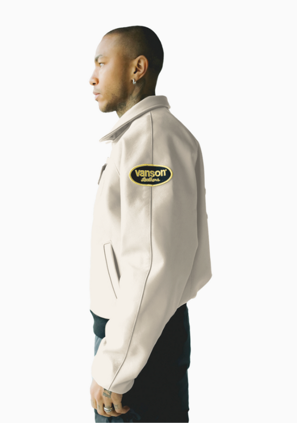 FLY GEENIUS X VANSON | BOMBER JACKET |CUSTOM BONE - KAWASAKI GREEN