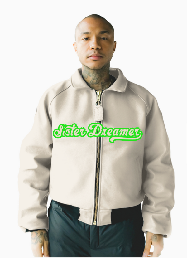 FLY GEENIUS X VANSON | BOMBER JACKET |CUSTOM BONE - KAWASAKI GREEN