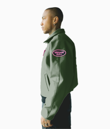 FLY GEENIUS X VANSON | BOMBER JACKET | BALTIMORE - GREEN/PINK | ARCHIVE SALE