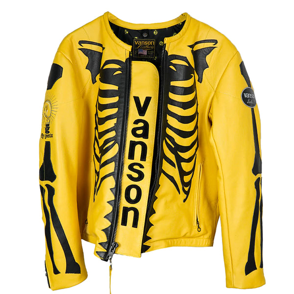 YELLOW BONE WOLVERINE SKELETON LEATHER JACKET (PRODUCTION TIME 4-12 WEEKS)