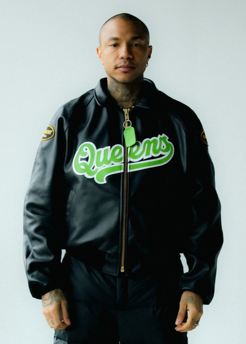 FLY GEENIUS X VANSON | BOMBER JACKET | QUEENS - BLACK – FLYGEENIUS