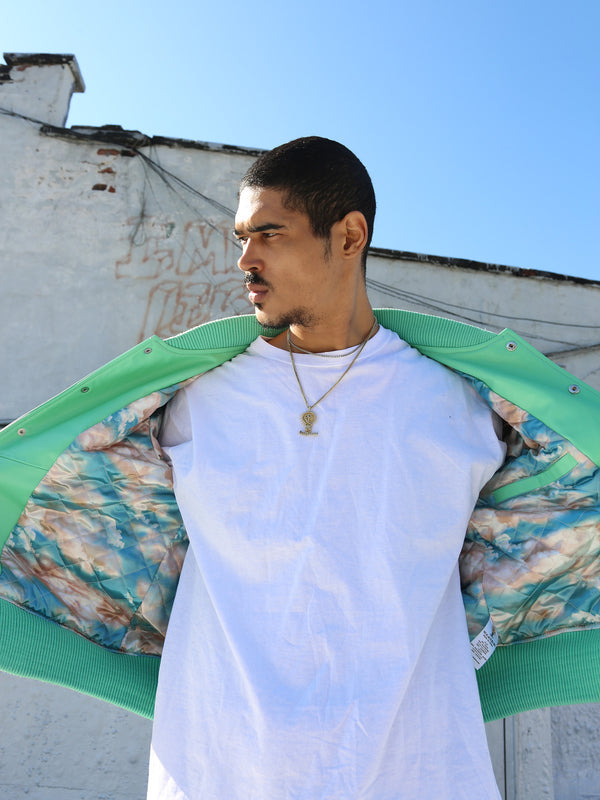 HOT AIR BALLON LEATHER JACKET | MINT GREEN (SUMMER MARKDOWN)