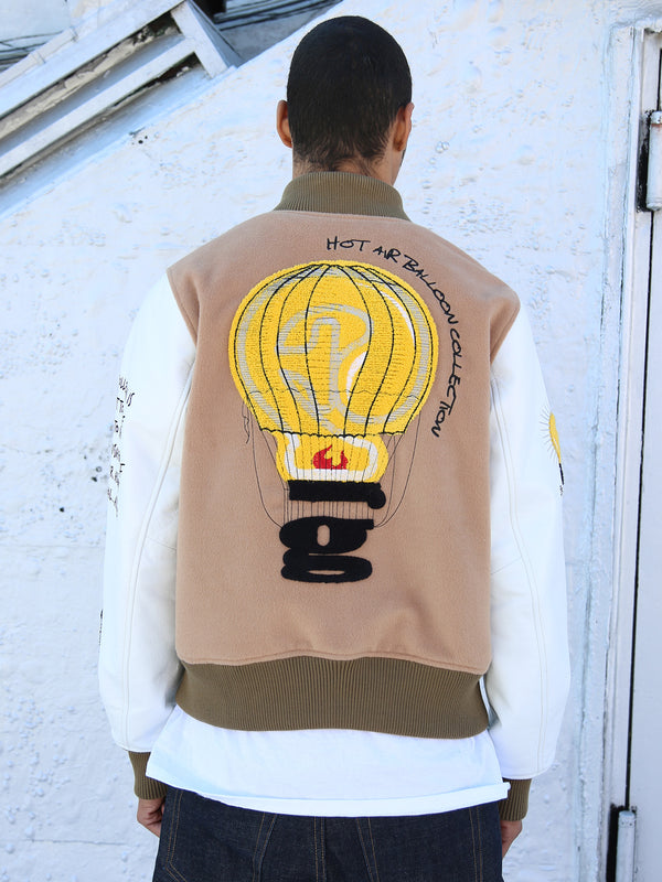 HOT AIR BALLON VARSITY JACKET | SAND