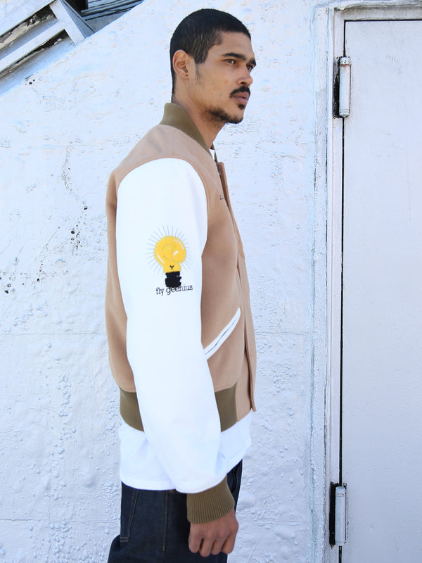 HOT AIR BALLON VARSITY JACKET | SAND