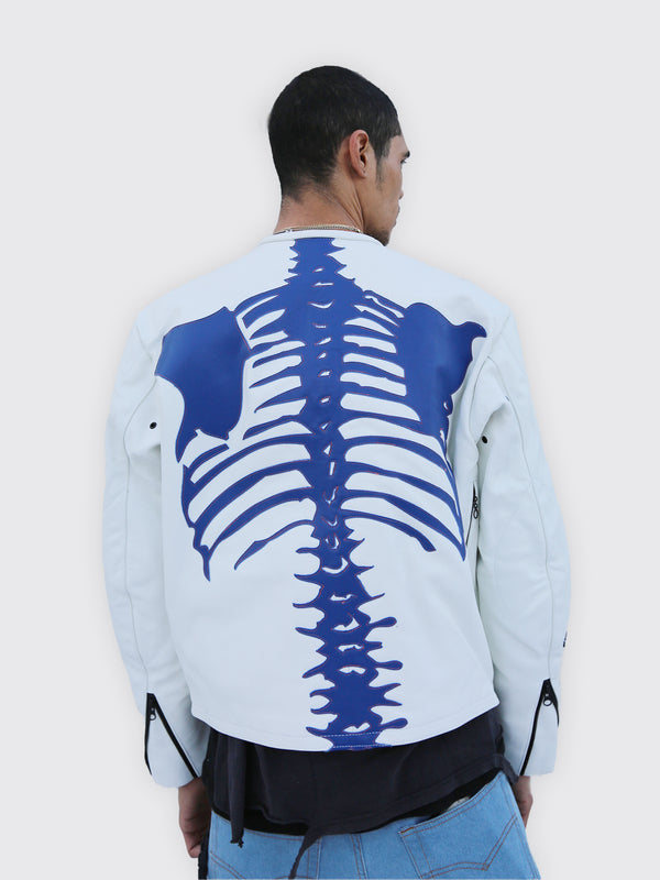 SKELETON LEATHER JACKET | FG & SCARR'S PIZZA