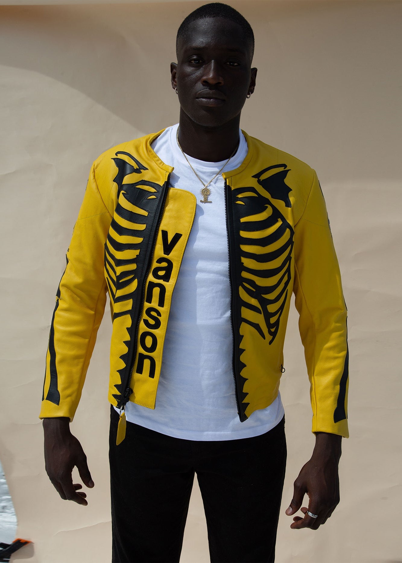YELLOW BONE WOLVERINE SKELETON LEATHER JACKET (PRODUCTION TIME 4