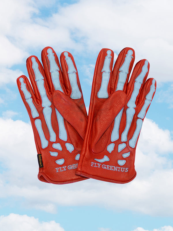 UNISEX BONE GLOVES | ALEALI MAY COLLABORATION | RED