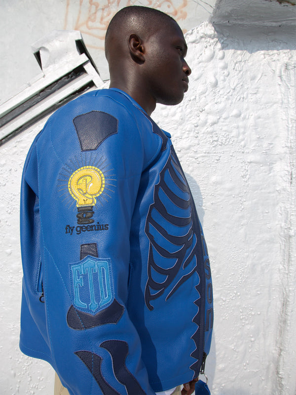 SKELETON BONES LEATHER JACKET | DAVE EAST COLLECTION